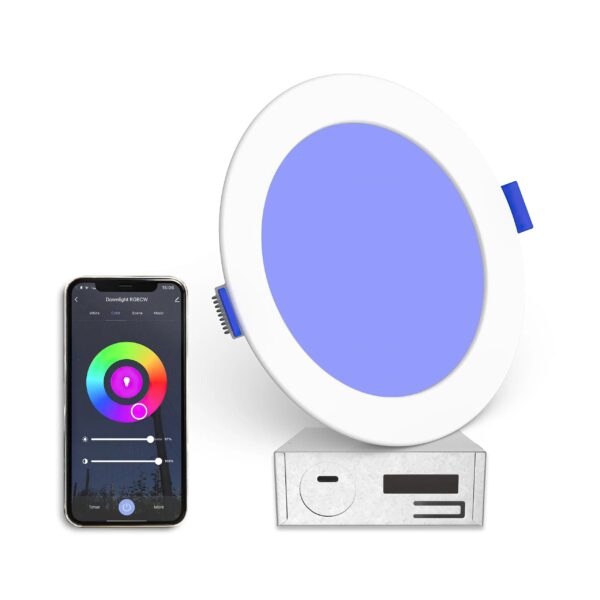 mrtiger 6" Ultra-Slim RGB+CCT Smart Wireless Downlight – Dynamic Color & White LED